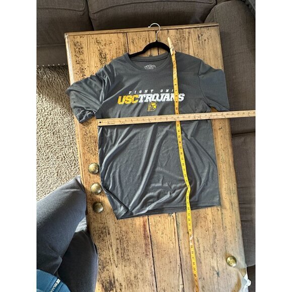 USC Mens Gray Shirt Large short sleeve round neck polyester football trojans - Picture 5 of 5